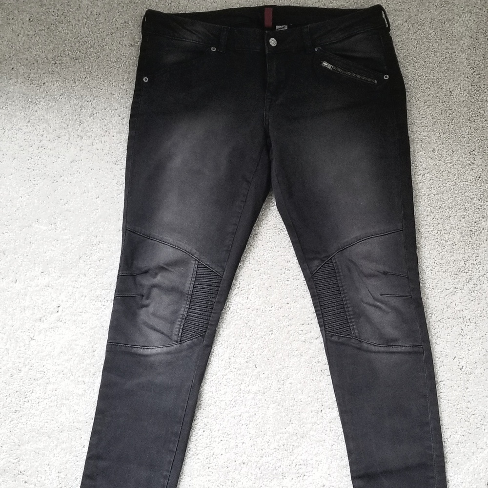 H&M Black Moto Jeans